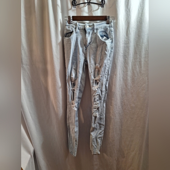 Levi strauss&co. Distressed jeans hi rise skinny jeans waist 25 - Picture 1 of 7